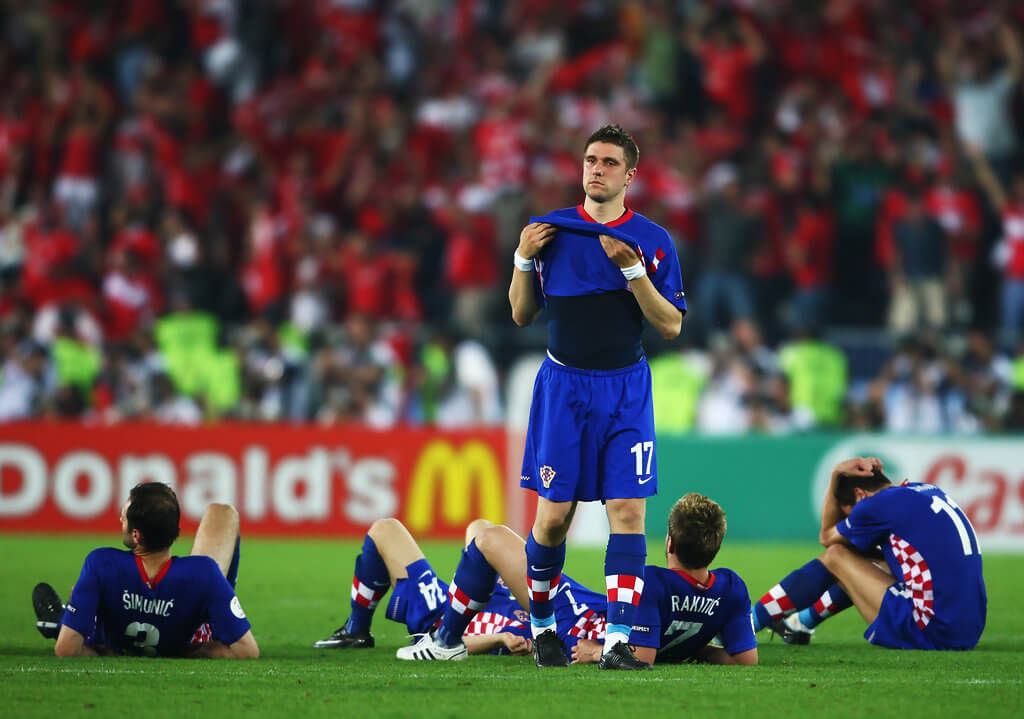 Сборная Хорватии после матча с Турцией