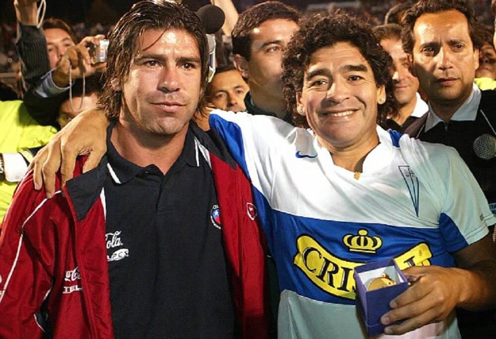 Диего Марадона и Марсело Салас